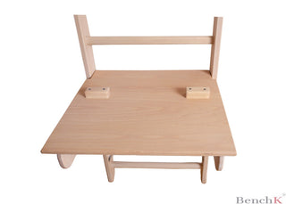 Bukowa nakładka BenchTop służąca jako biurko do drabinki BenchK na drewniany drążek do podciągania
