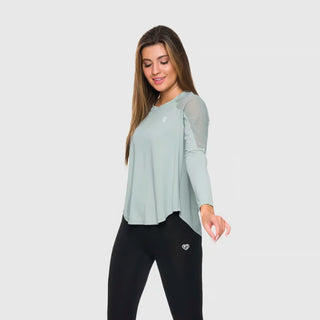 Longsleeve Open Back GH x QCZAJ – Brudny Róż/Zielony/Niebieski